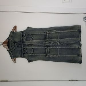 Jean front zip up dress